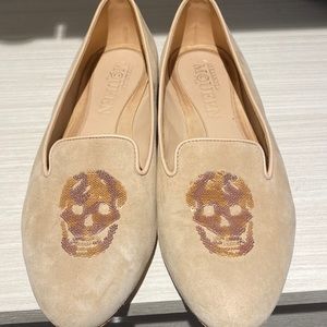 Alexander McQueen suede skull loafers